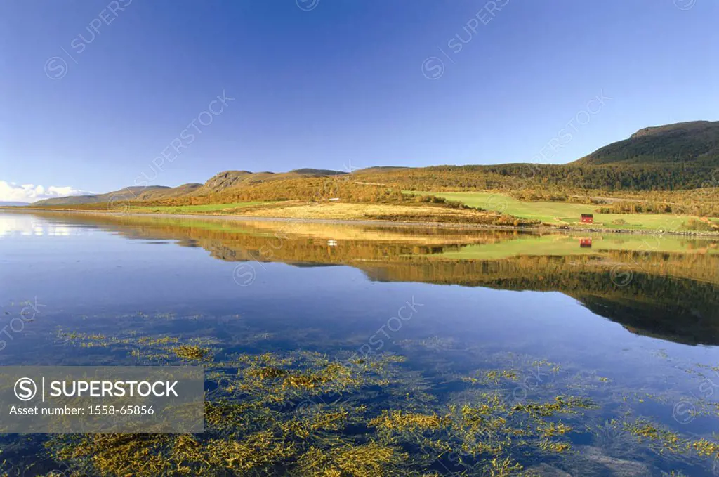 Norway, Finnmark, peninsula  Nordkin, Bekkarfjord, Nordmeer,  Coast landscape, autumn, Scandinavia, North Norway, north, Küstenregion,  Landscape, fie...