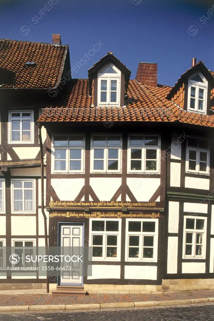Germany, Lower Saxony, Hildesheim, old town, timbered houses, Facades, detail, Europe, Northern Germany, houses, historically, style timbering UNESCO-...