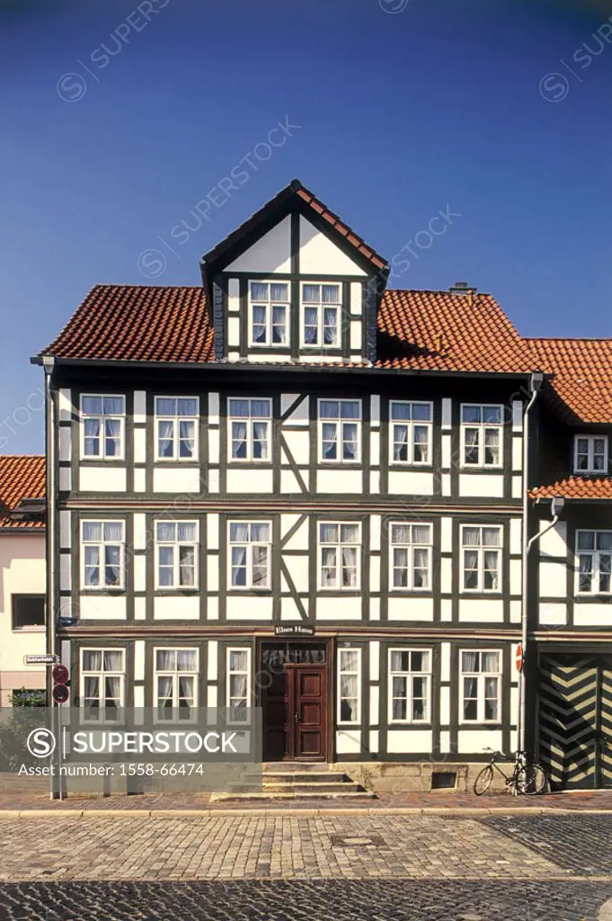 Germany, Lower Saxony, Hildesheim, old town, timbered house, Facades, detail, Europe, Northern Germany, house, ´Elses house´, historically, style, tim...