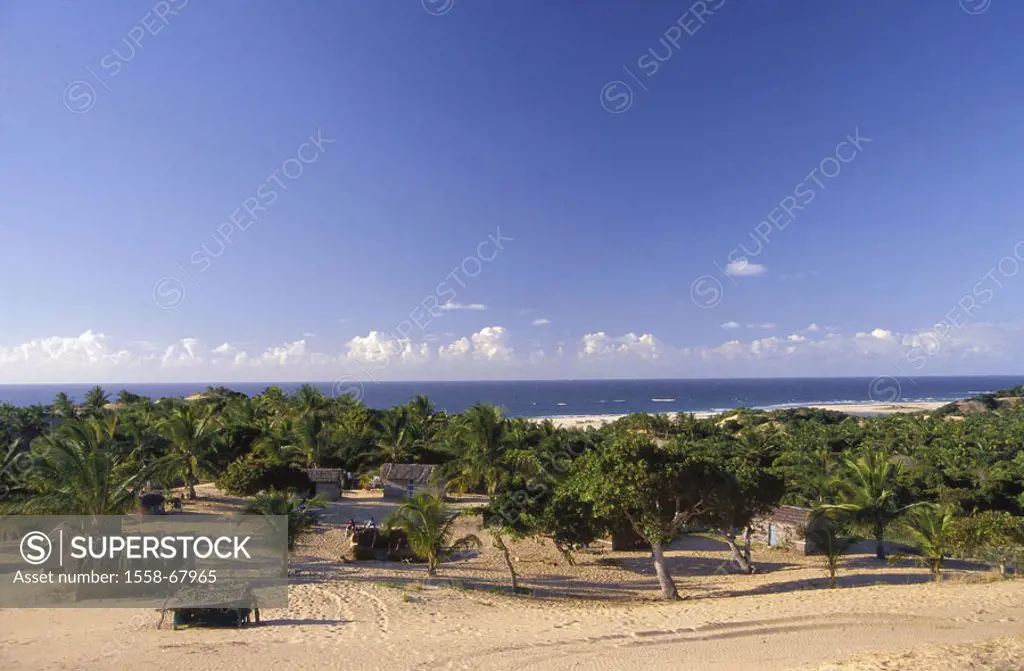 Mozambique, Barra Lodge Beach Resort,  Reed cottages, beach, sea  Africa, Moçambique, Inhambane province, coast, Barra Beach, cottages, Ferienresort, ...
