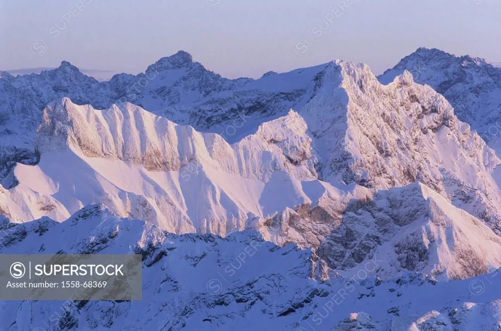 Germany, Bavaria, Oberstdorf,  Location Nebelhorn, gaze big Savage 2379 m, Schneck 2268 m, OberAllgaeu, Allgaeu, Allgaeuer Alps, highland, mountains, ...