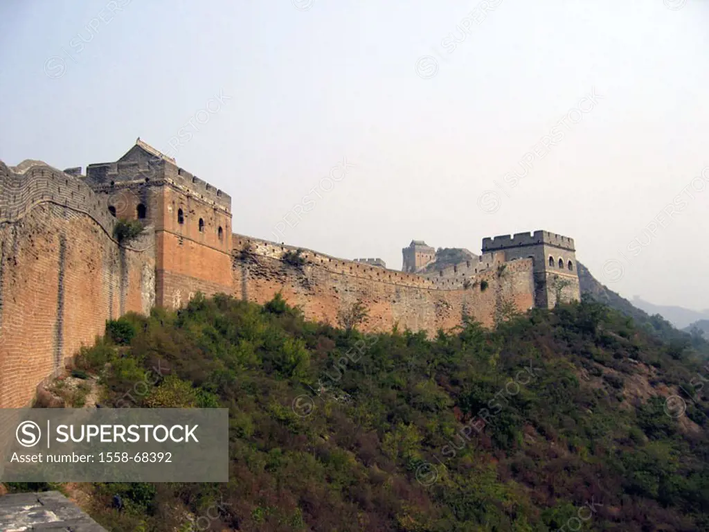 China, Chinese wall, between  Jinshanling and Simantei   Architecture, biggest fortification of the earth, big wall, Great embankment, Ming-Dynastie, ...