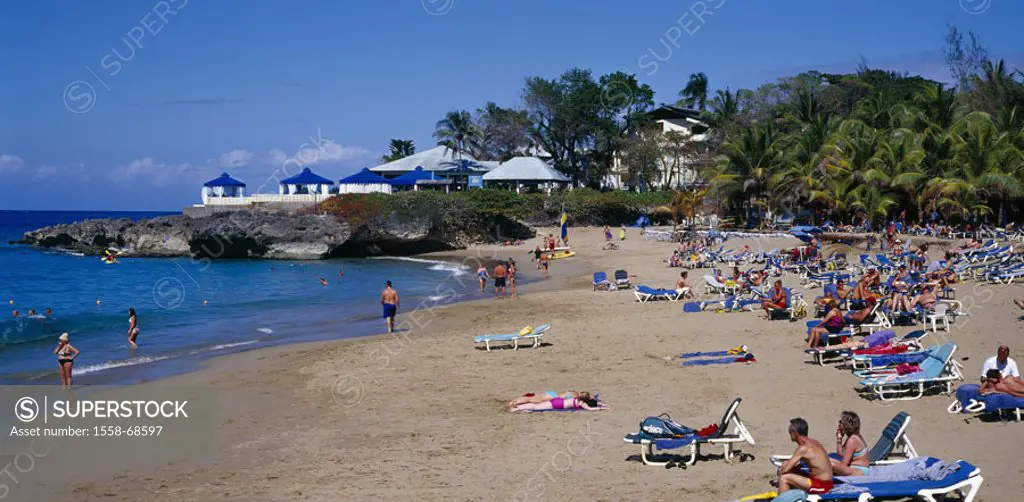 Dominican republic, Sosua,  Casa Marina Beach hotel,  Beach opinion, swimmers, no mr! Caribbean, big Antilles, island, destination, tourism, hotel ins...