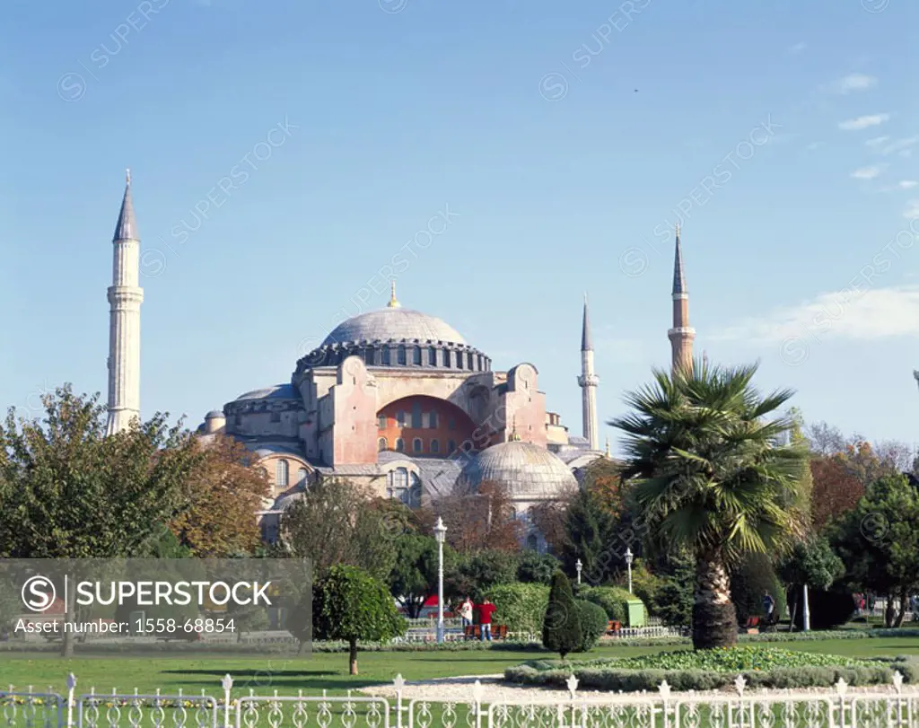 Turkey, Istanbul, Hagia Sophia,  UNESCO-World Heritage Site,  Park Construction, culture, mosque, Ayasofya Camii Müzesi, museum, Hagia-Sophia-Museum, ...