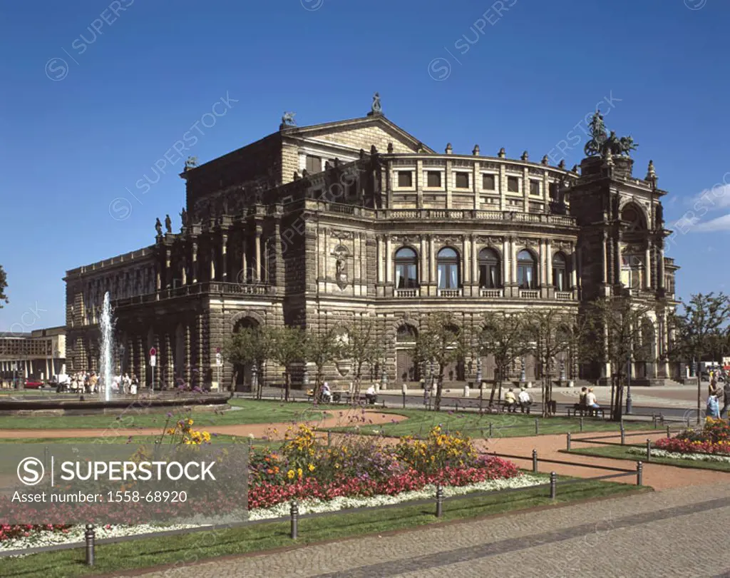 Germany, Saxony, Dresden,  Semperoper  Europe, silver street, theater place, opera, Saxon state opera, opera house, buildings, opera buildings,  build...