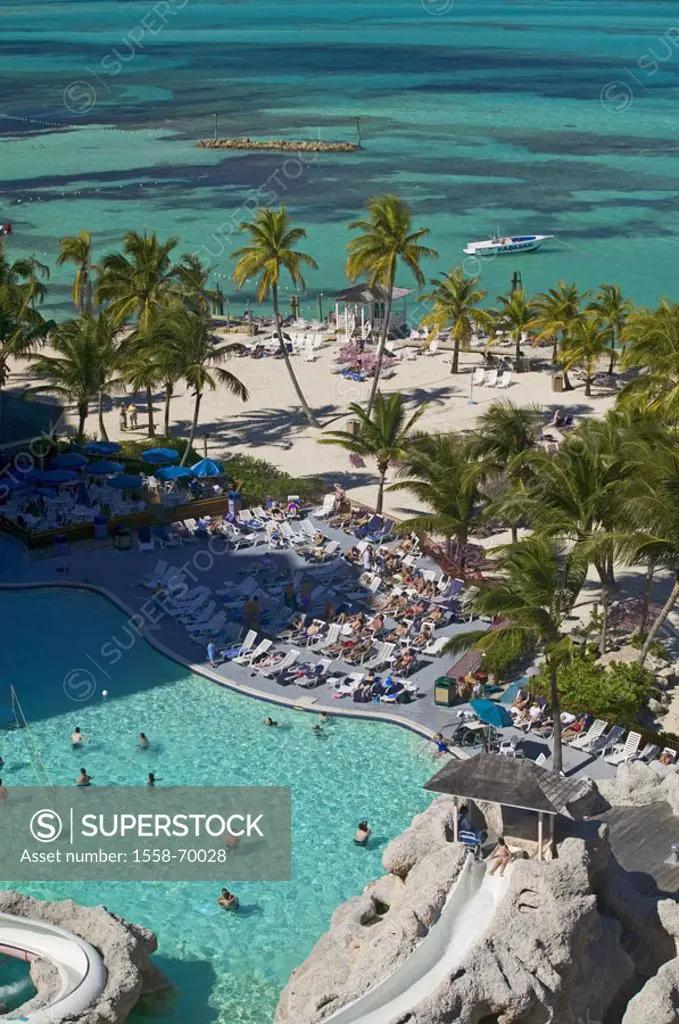 Caribbean, Bahamas, hotel installation, pool, beach, sea,
