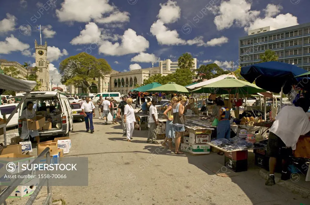 Barbados, Bridgetown, street market, visitors,