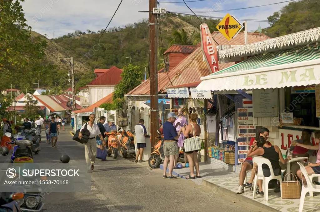 Guadeloupe, Bourg of the Saintes, purchase street, enlivens, tourists,