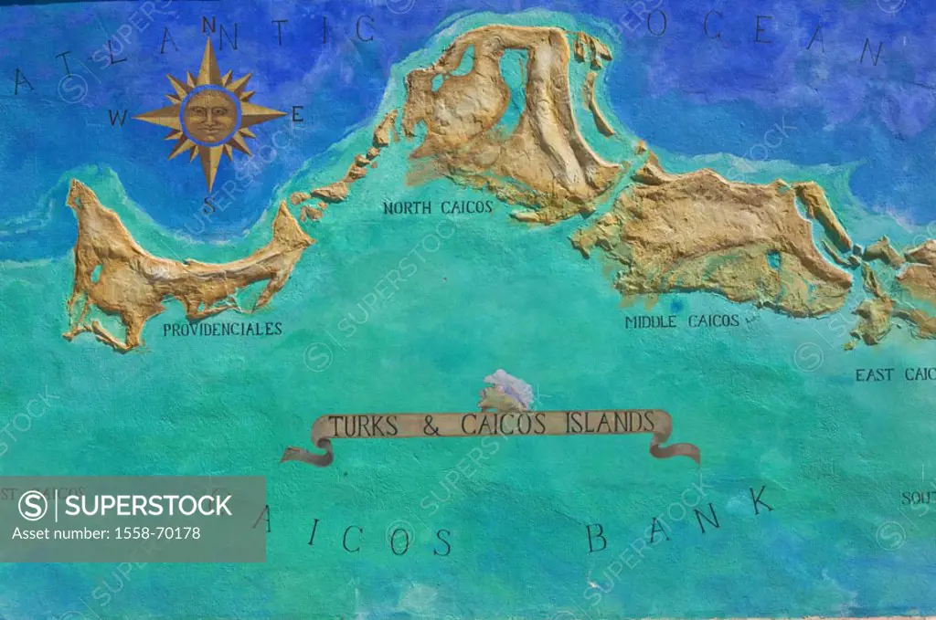 Turks and Caicos, islands, map, Atlantic, islands
