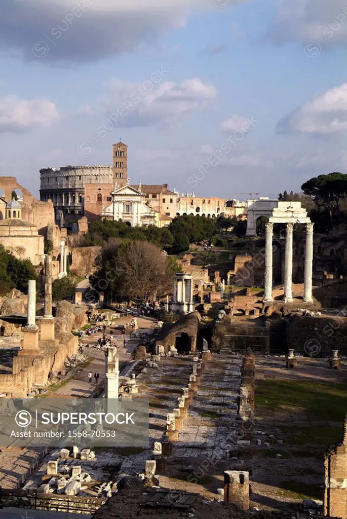 Italy, Rome, forum Romanum   Europe, region Latium, capital, sight, excavation place, remains, sight, architecture, construction, ruins, tourism, cult...