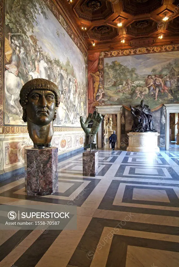 Italy, Rome, Palazzo of dei Conservatori,  Showroom, statues,  Europe, region Latium, capital, piazza Del Campidoglio, sight, curator palace, museum, ...