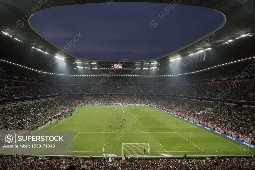 Germany, Upper Bavaria, Munich,  Fröttmaning, football stadium alliance arena,  Soccer field, opening game, no property release, Series, Europe, Bavar...