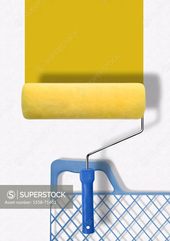 Color role, wall color, yellow, Abtropfgitter  Painter utensils, color scooters, symbol, painter performances, paint, colors, housing renovation, reno...