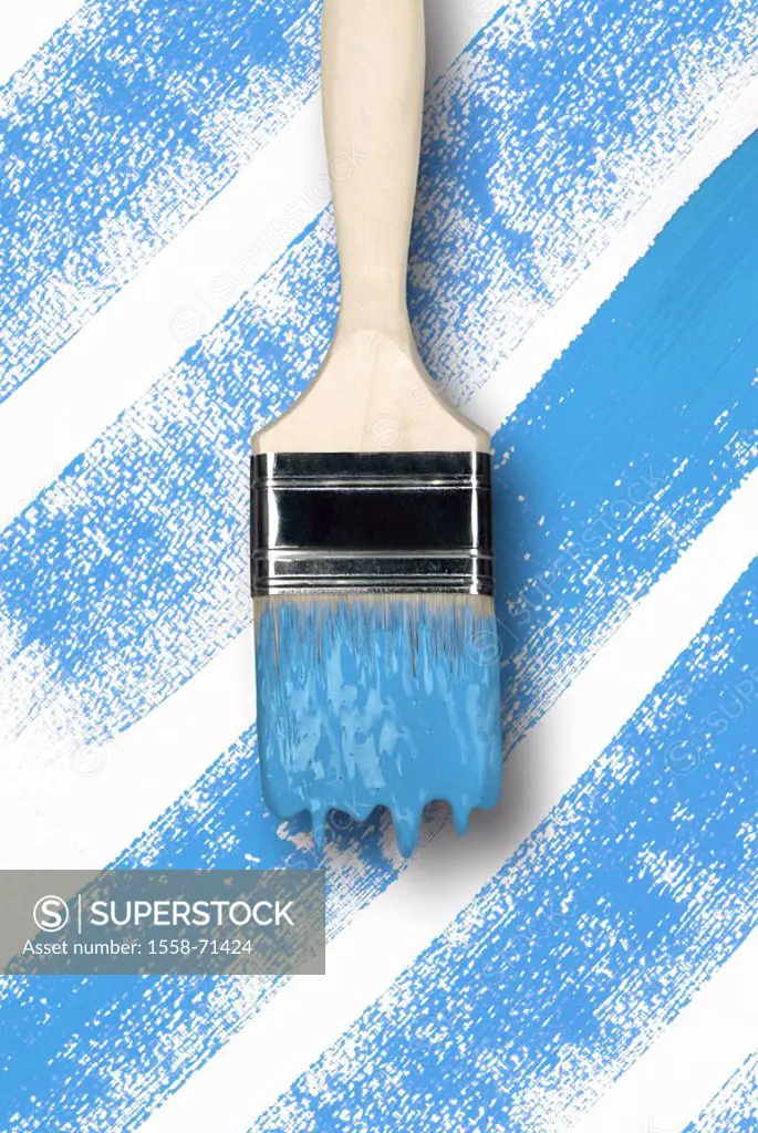 Wall, color lines, brushes, color,  blue, drips  Wall, strokes, painter brushes, flat brushes, wall color, drips, symbol, painter performances, colors...