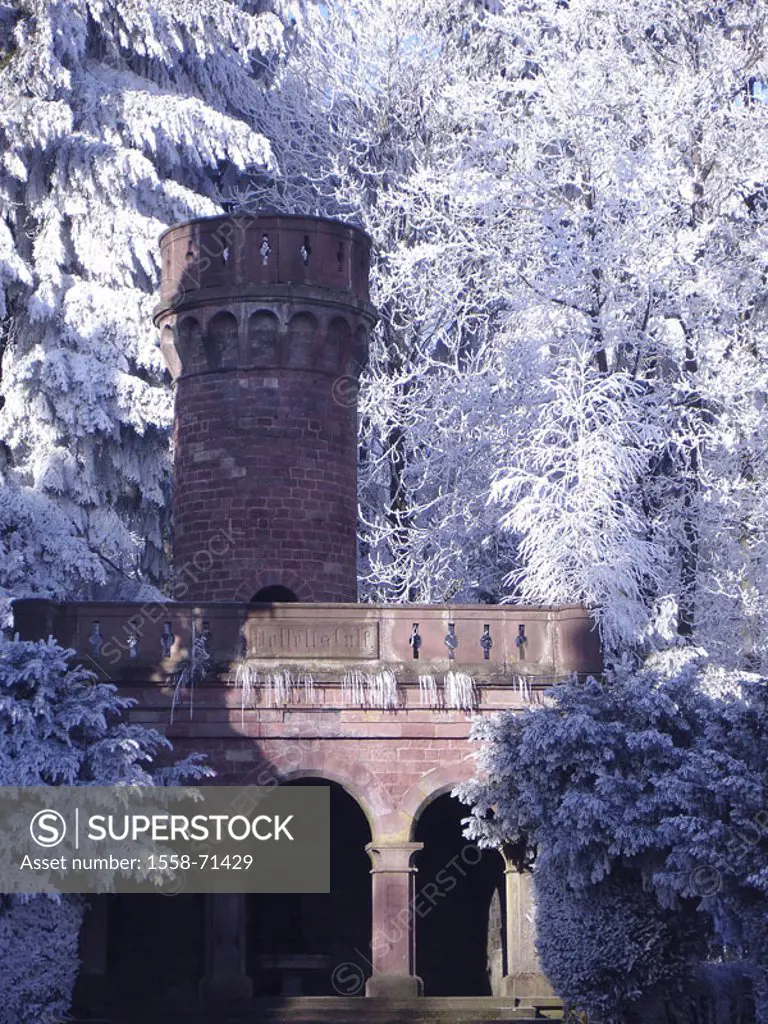 Germany, Baden-Württemberg, Heidelberg, king chair, Posseltslust,  Outlook storm, winters, Forest, buildings, construction, architecture, arcades, arc...