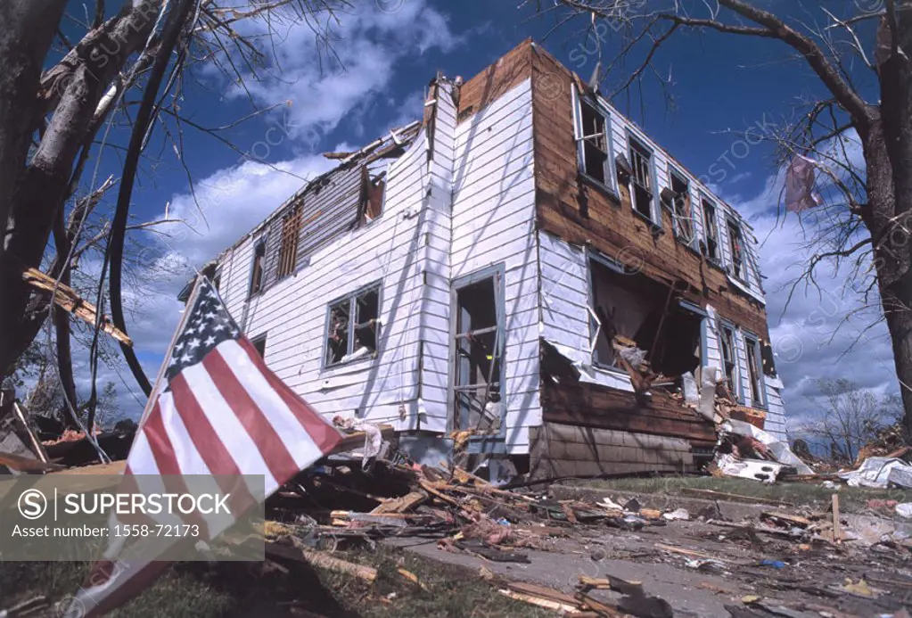 USA, Stillwater, residence,  Storm damages  House, buildings, broken, damages, Sturmschaden, Storm, hurricane, wind storm, Hurrikan, tornado,  Destruc...