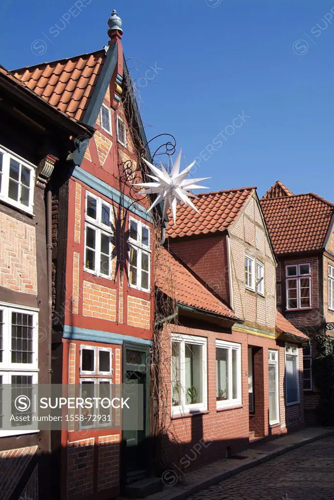 Germany, Schleswig-Holstein,  Lauenburg, old town, timbered houses  Series, Europe, Northern Germany, sub city, buildings, houses, residences, Häuserz...