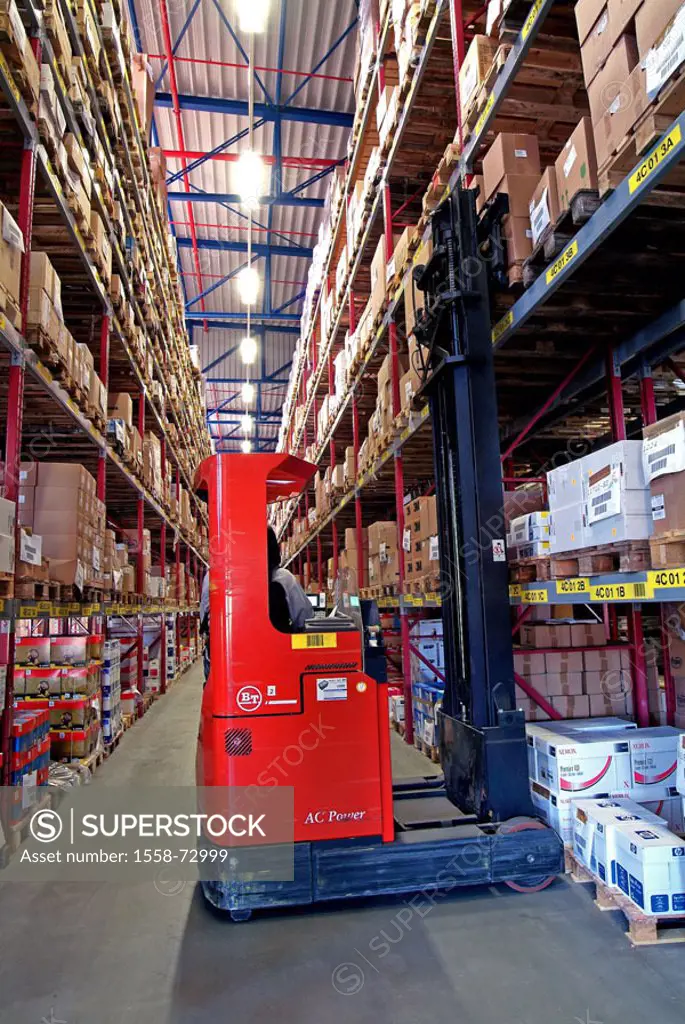 Mail-order sales, warehouse, shelves,  Package, stacked, forklifts  Series, delivery department, hall, camps, catalog distribution plants, storage, st...