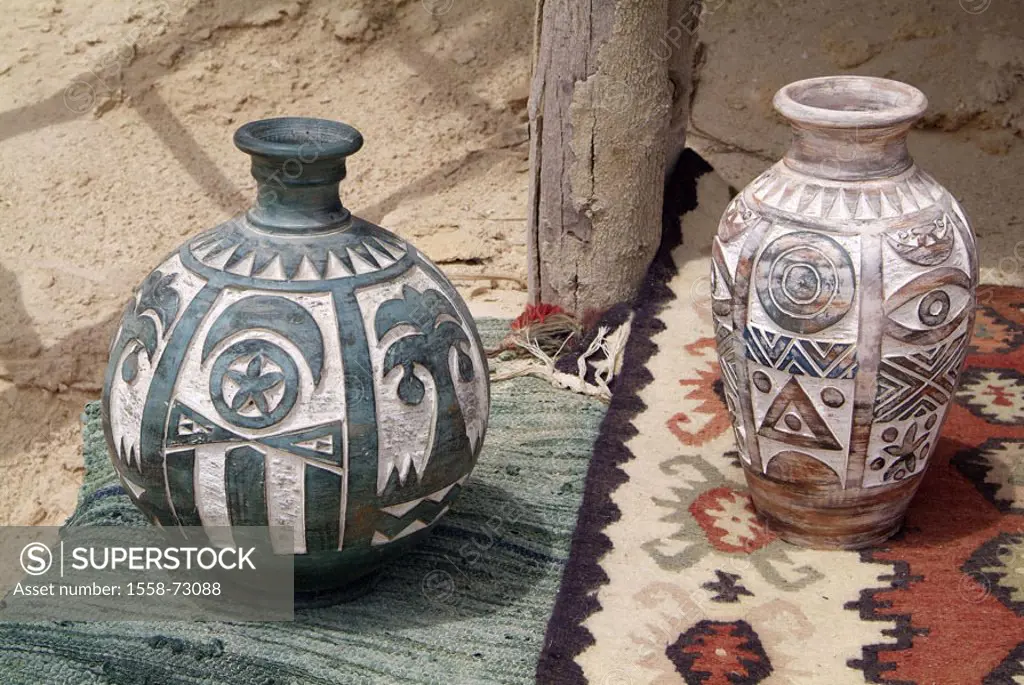 Egypt, Hurghada, ceramics vessels   Africa, destination, souvenirs, sale, blankets, vessels, vases, ceramics, handicraft, souvenirs, souvenir sale, qu...