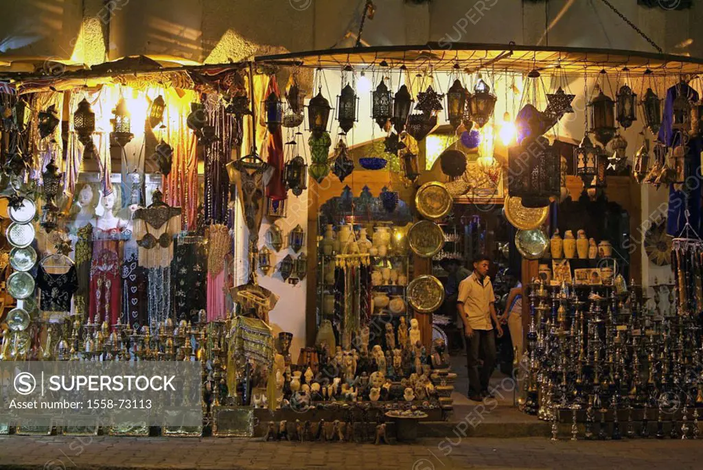 Egypt, Hurghada, bazaar, sale,  Souvenirs, evening,  Africa, sea resort, destination, district, Souk, business, salespersons, offer, merchandise, memo...