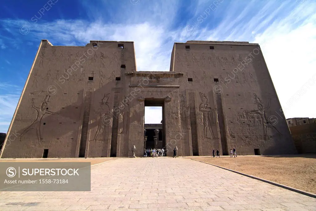 Egypt, Edfu, Horus-Tempel   Africa, head Egypt, sight, Horus temples, well-gotten temple installation, Bauzeit Ptolemaic, Ch built 237-57 v.., Götterh...