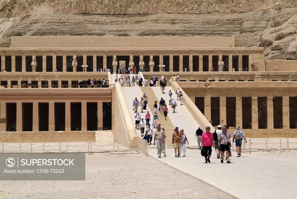 Egypt, Luxor, Theben-West,  Terrace temples of the Hatshepsut,  Visitors Africa, head Egypt, valley of the queens, destination, destination, sight, te...