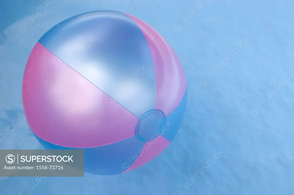 Water ball, pool,   Water, water surface, Swimmingpool, ball, blue, pink, pink, inflatable, plastic, symbol, childhood, leisure time, summer, game, fu...