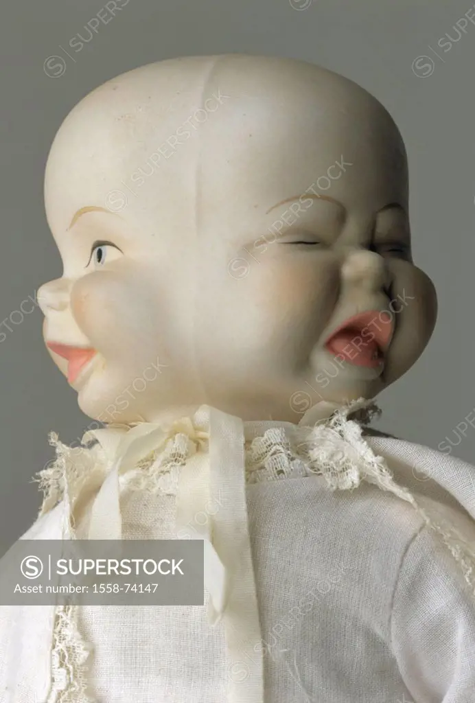 Drei-Gesichter-Puppe, portrait,   Toy, collector doll, collectible, doll, artist doll, porcelain doll, artist porcelain doll, approximately 1970, Drei...