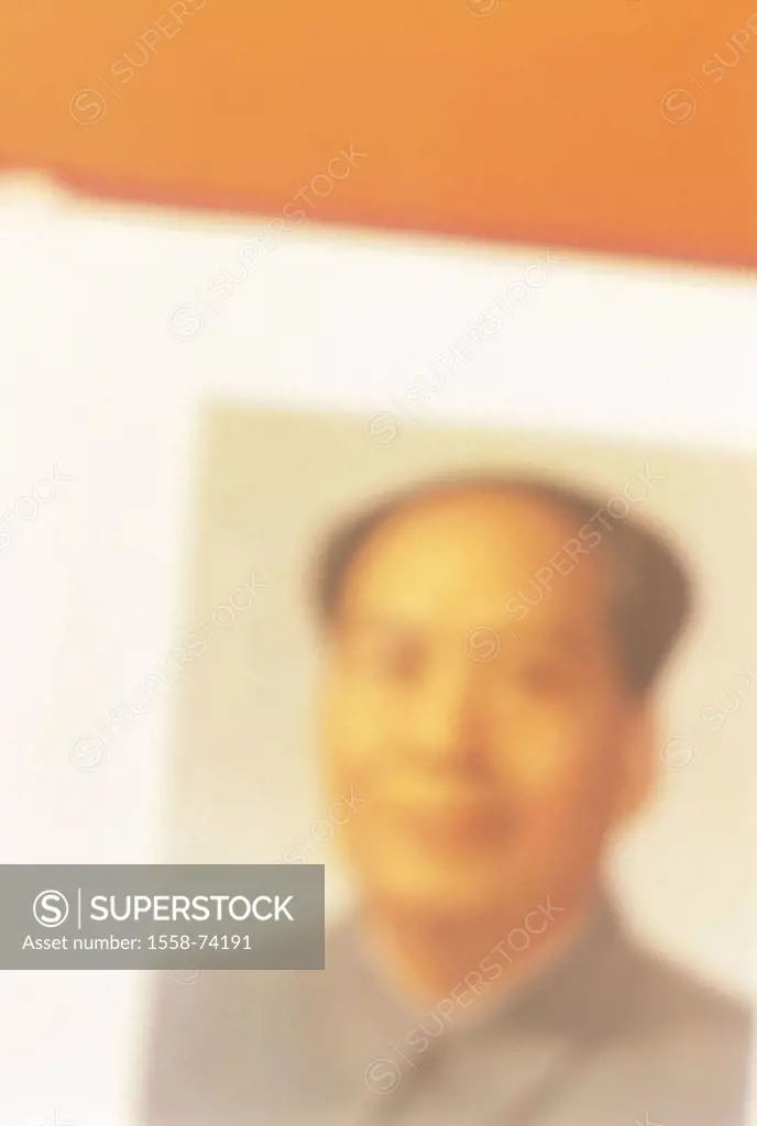 Mao Zedong, portrait photo, fuzziness  only editorially! Photography, picture, illustration, personality, history, China, Mao Tse-tung, Chinese politi...