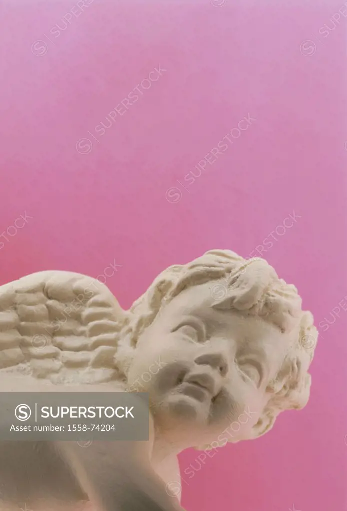 Angel figure, putts, detail, white   Figure, angels, Putto, little angels, Christmas figure, half portrait, thoughtfully, dreamy, thinking, symbol, Ch...