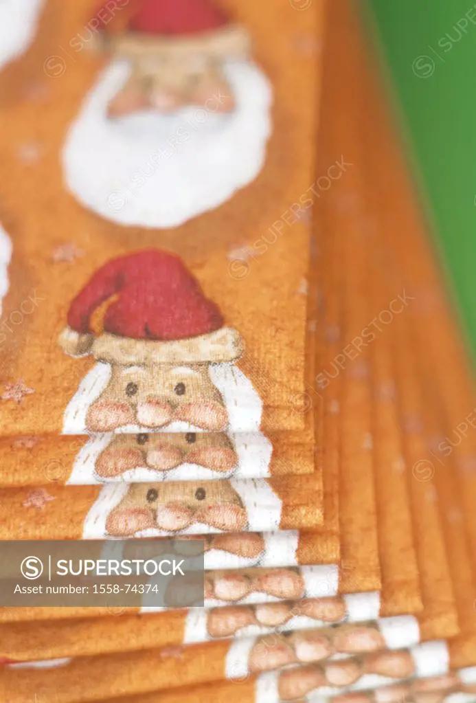 Napkins, detail, Christmas motive   Paper napkins, tissues, tissues, paper, motive, prints Santa Claus, Santa Claus Christmas time Christmas mood conc...