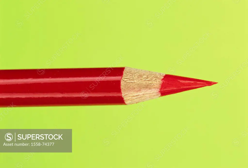 Crayon, red,   Writing utensil, Malutensil, wood pen, pen, crayon, crayon, detail, top, meadow, sharpened, concept, writes, paints, draws, Rotstift, c...