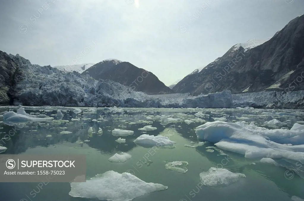 USA, Alaska, Inside passage,  Sawyer-Gletscher, Tracy Arm fjord,  Ice floes North America, southeast Alaska, ´Ford´s terror of poaching It Area´, Nort...