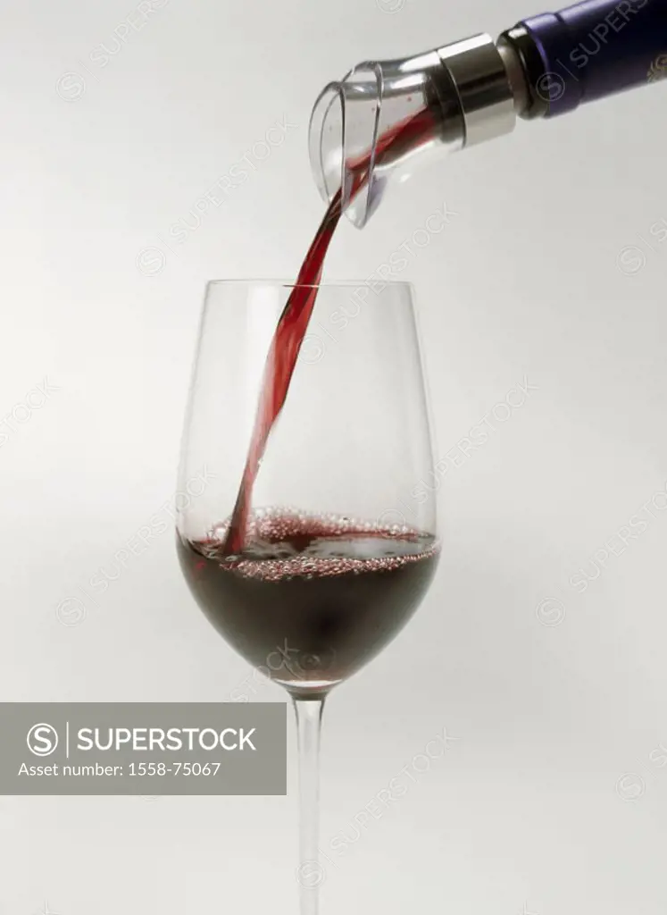 Bottle, detail, Ausgießer, glass,  Red wine, pour out  Red wine bottle, wine bottle, wine glass, red wine glass, beverage, alcohol, alcoholic, alcohol...
