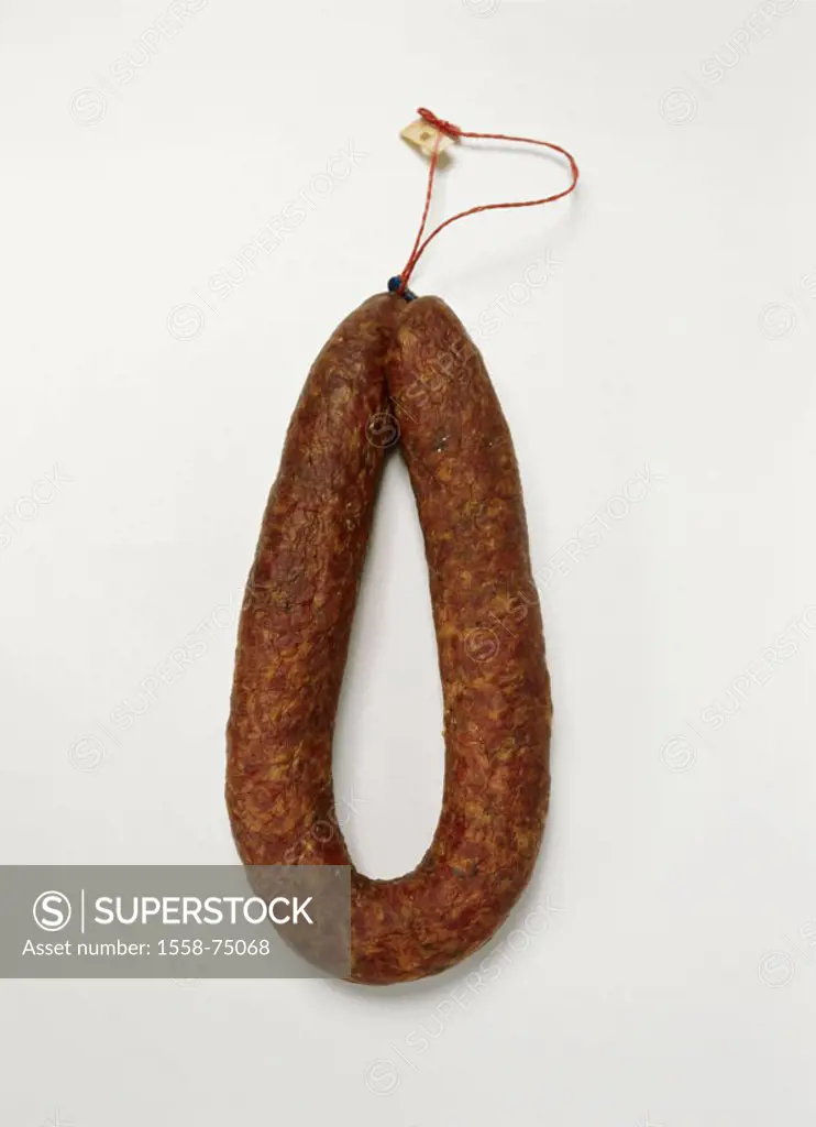 Ring salami   Food, sausages, sausage, raw sausage, hard sausage, salami, smoked, dried, annular, concept, heartily, piquant, spicy, quietly life, fac...