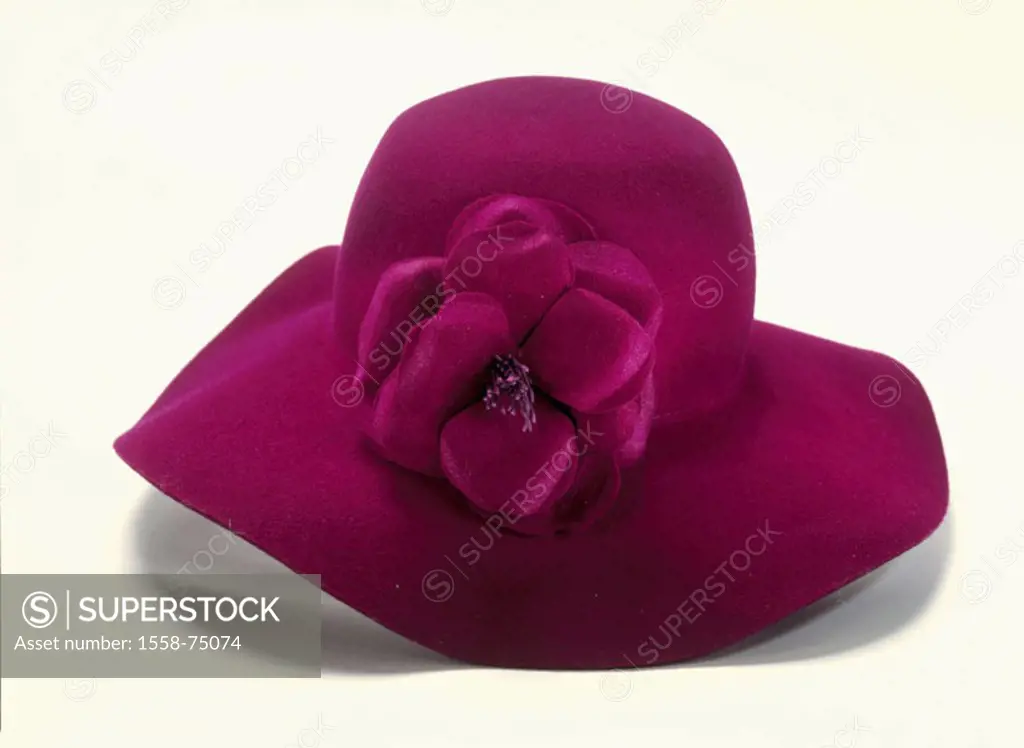 Lady hat, bloom, magenta   Hat, felt hat, headgear, fashion, Hutmode, design, ornamentation, felt flower, felt bloom, flower, sound in sound, stylishl...