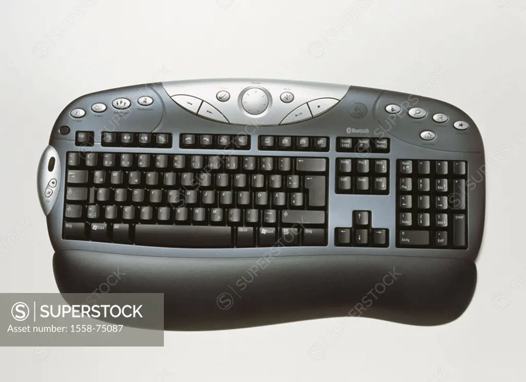 Computer keyboard, ergonomic,  Hand edition only editorially! Computers, keyboard, cable-loosely, Keyboard, buttons, data processing, computer science...