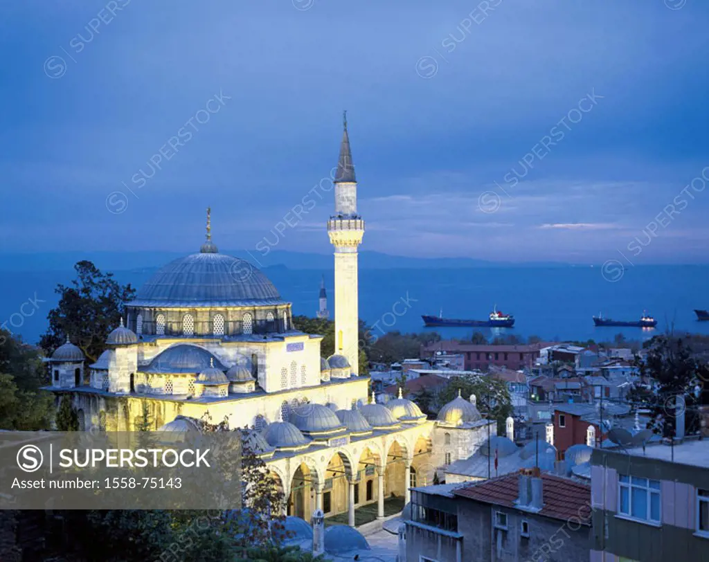 Turkey, Istanbul, Sokullu Mehmet  Pasa Camii, illumination, twilight  Province capital, Sokullu Mehmet Pascha mosque, 16 Jh., art, architecture Turkis...