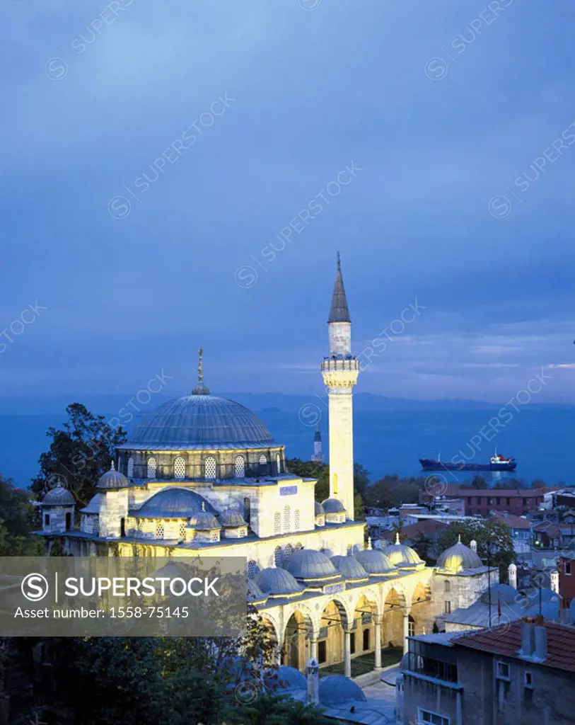 Turkey, Istanbul, Sokullu Mehmet  Pasa Camii, illumination, twilight  Province capital, Sokullu Mehmet Pascha mosque, 16 Jh., art, architecture Turkis...