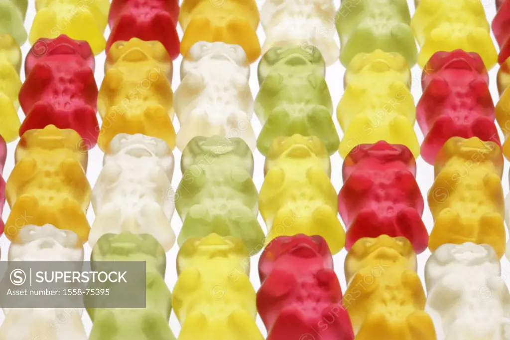 Little rubber bear, differently, detail   Series, food, fruit rubber, fruit rubber, candies, sweet, sweetly, Naschzeug, eat candy, colorfully, taste, ...