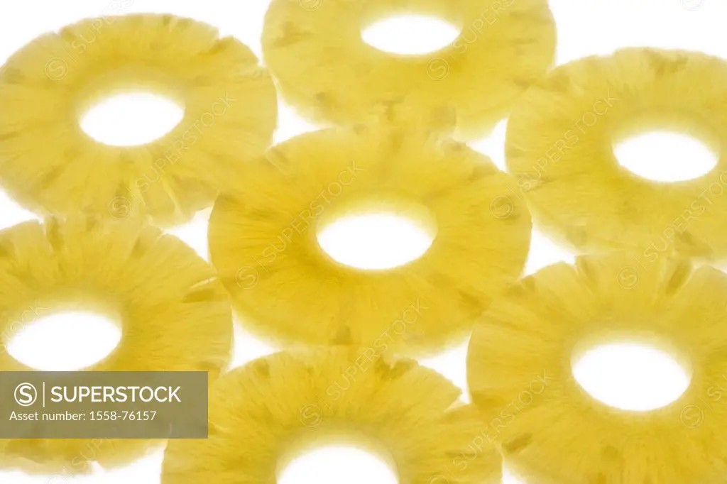 Pineapple disks   Pineapple, pineapple rings, collective fruit, cut open,  South fruit, fruit, fruit, pulp, juicy, rich in vitamins, tropical, exotica...