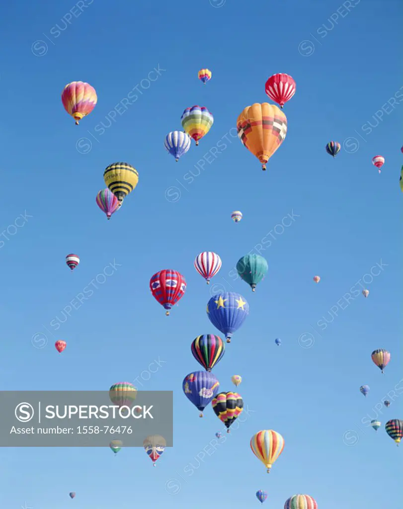 heaven, hot-air balloons, different, from below  USA, New Mexico, Albuquerque, Hot air balloon Fiesta balloon festival festival, event, balloons, ball...