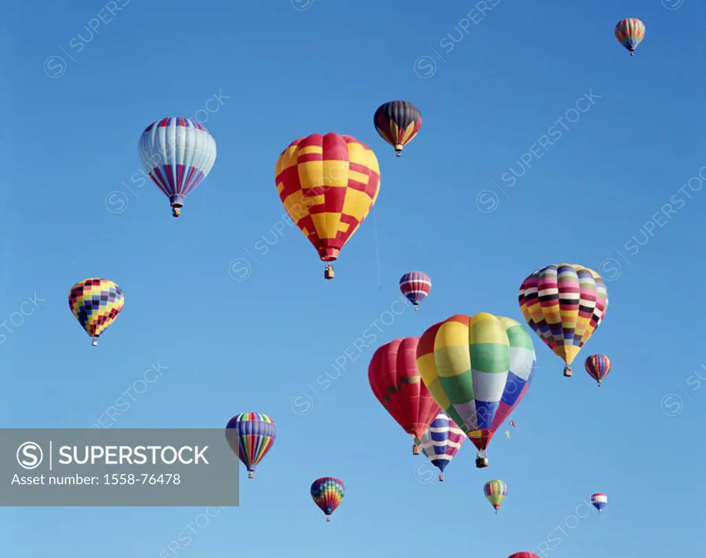 heaven, hot-air balloons, different, from below  USA, New Mexico, Albuquerque, Hot air balloon Fiesta balloon festival festival, event, balloons, ball...