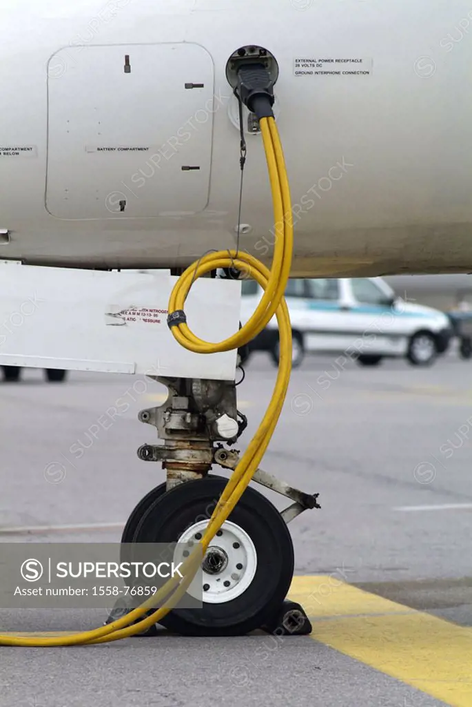 Airport, runway, airplane, Embraer 145,  Detail, hose, fills up on  Runway, parking place, advance, aeronautics, park position, airliner, passenger ai...