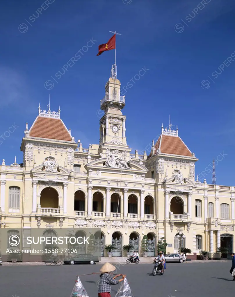 Vietnam, Ho-Chi-Minh-Stadt, town hall    Southeast Asia, Saigon, Uy Ban Nhan Dan Thanh Pho, buildings, ´hotel de Ville´, 1901-08, construction, archit...