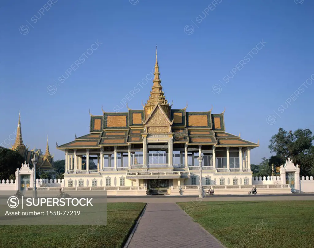 Cambodia, Phnom Penh, Königspalast,  Chan Chhaya pavilion, park,   Asia, southeast Asia, palace, palace installation, temples, buildings, construction...