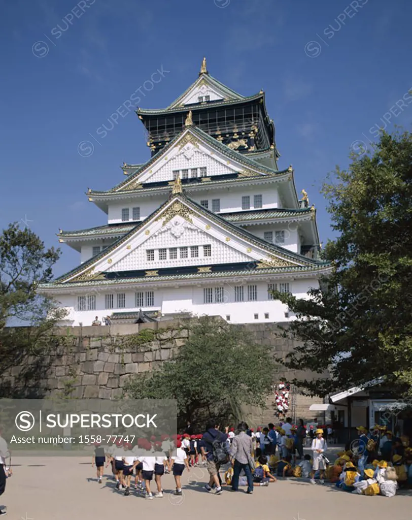 Japan, island Honshu, Osaka,  Palace, tourists,  Asia, Osaka business park Osaka Castle buildings, Construction, temples, pagoda, architecture, archit...