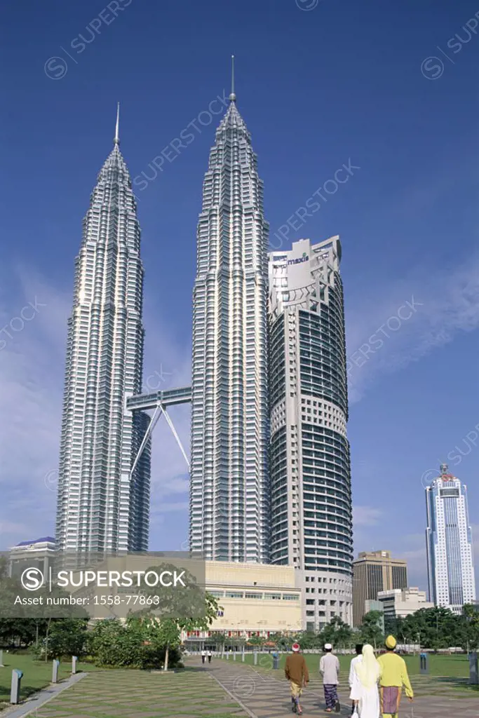 Malaysia, Kuala Lumpur, Petronas Twin towers  Asia, southeast Asia, capital, city center, skyscrapers, skyscrapers, towers, twin towers, connection, S...
