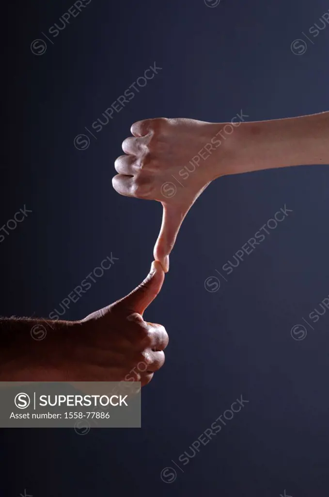 Men, skin color differently, detail,  Hands, touch, thumbs  Series, friends, friendship, light-skinned, swarthily, contrasts, connection, unit, gestur...