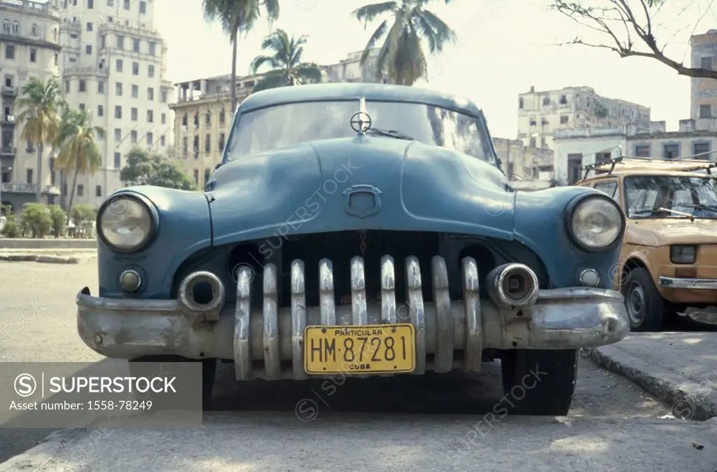 Cuba, Havanna, parking place, car, old-timers,  rust  Central America, big Antilles, Antilles island, island, capital, city center, vehicle, private c...